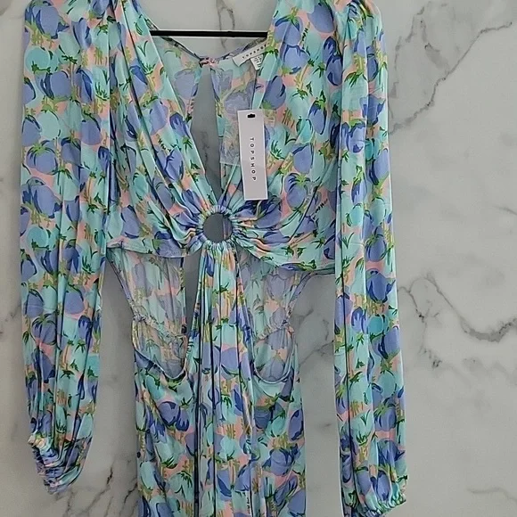 Topshop floral mini dress (Size 8) - Picture 5 of 7